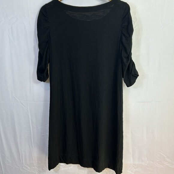 Lilly Pulitzer Black Midi Dress Size XL Ruched Sleeves Like New - Picture 4 of 6